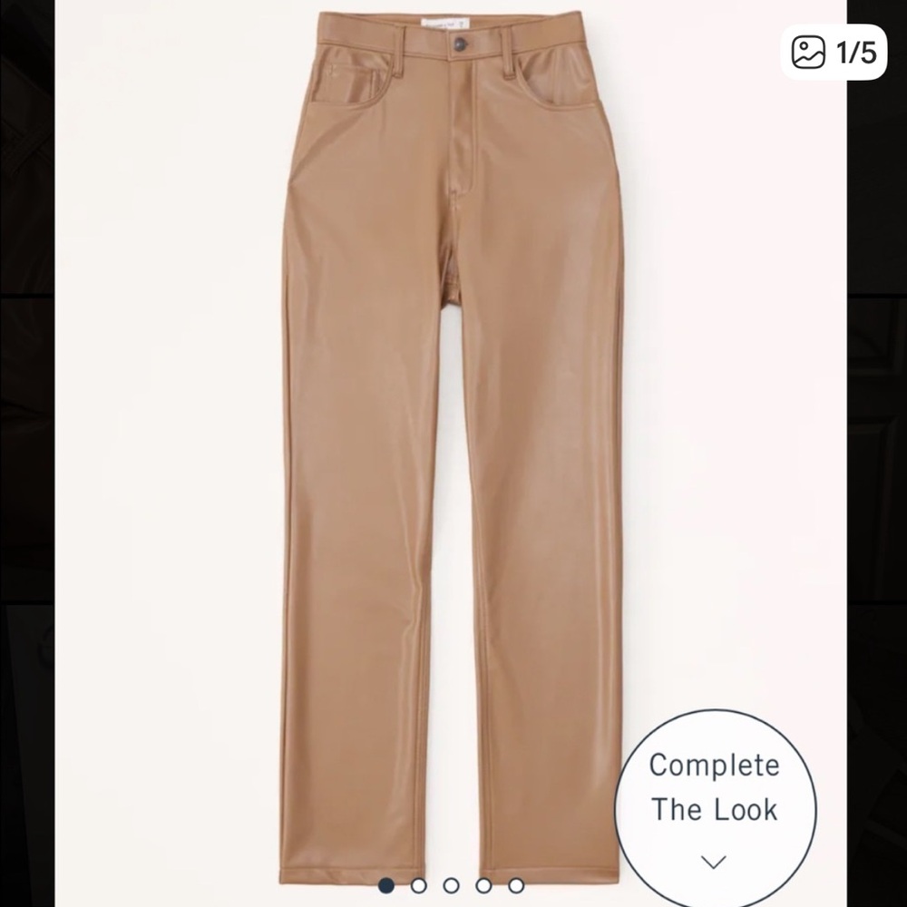 Abercrombie the 90s straight ultra high rise faux leather pants